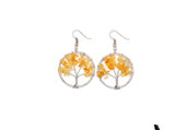 Natural Crystal Crushed Stone Tree Wishing Tree Earrings Crystal Tree Earrings Jewelry