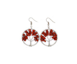 Natural Crystal Crushed Stone Tree Wishing Tree Earrings Crystal Tree Earrings Jewelry