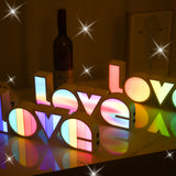 Valentines Day Decor LED LOVE Light Valentines Day Gift For Girlfriend Bithday Wedding Party Decoration Romantic Wedding Decor